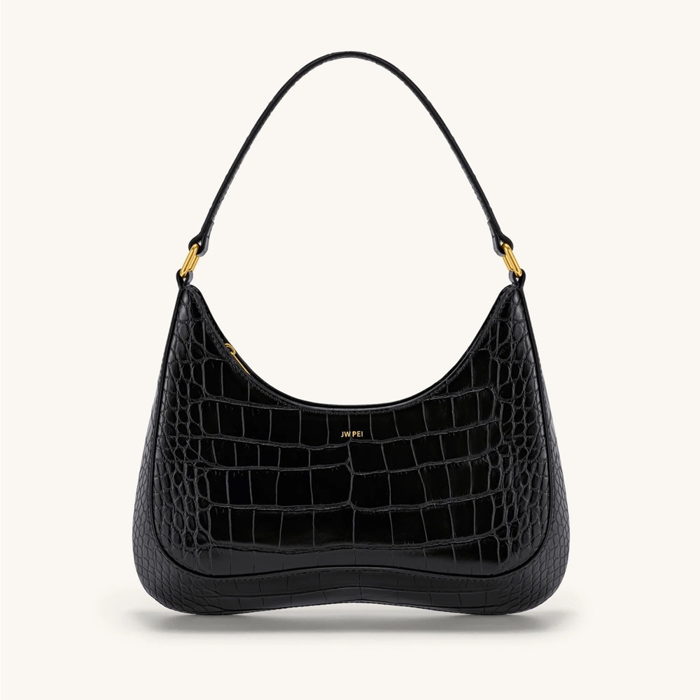 JW PEI Ruby Shoulder Bag - Black Crocodile